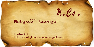 Metykó Csongor névjegykártya